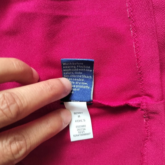 ๐ Apt.9 women's midi dress cap sleeve berry color ruffle size M - Picture 13 of 14